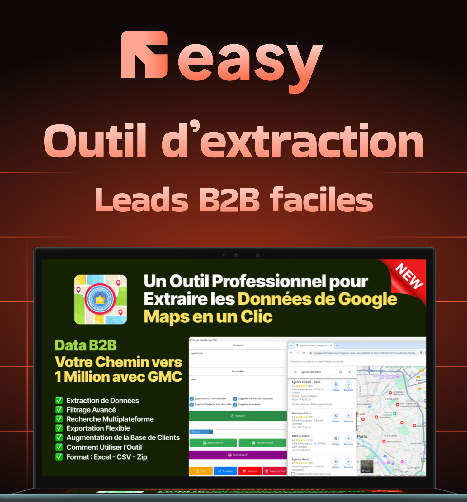 Outil d’extraction Leads B2B faciles